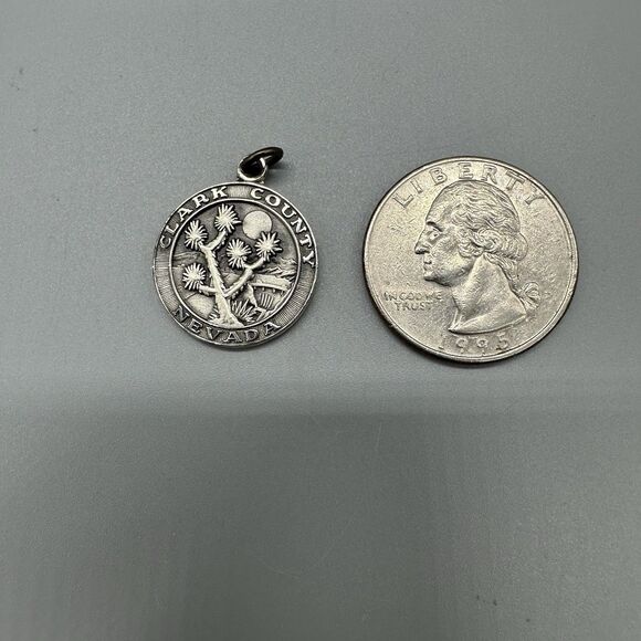 Clark County Nevada Sterling Silver Pendant Key Chain Charm Jostens Sterling - Picture 4 of 4